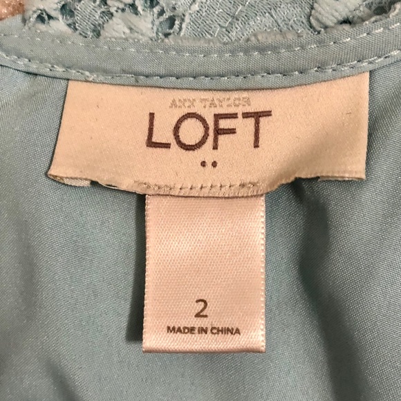 Loft Light Blue Lace Dress - Size 2 - Picture 4 of 5